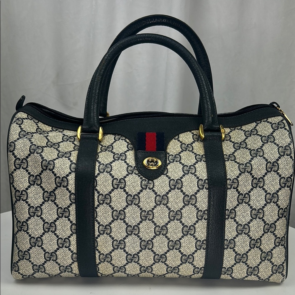Gucci blue Boston bag excellent condition.